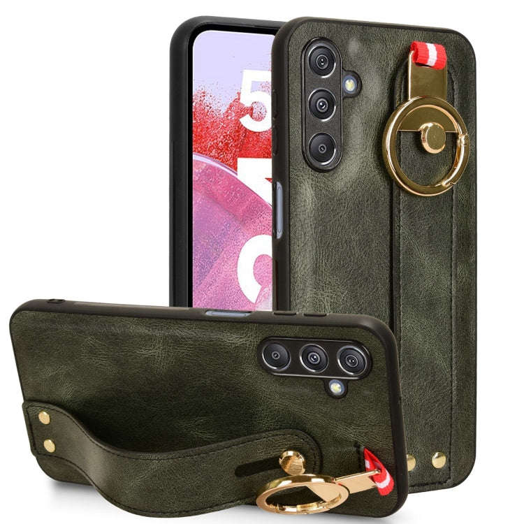 Wristband Leather Back Phone Case, For Samsung Galaxy S24 Ultra 5G, For Samsung Galaxy M34 5G, Fo...