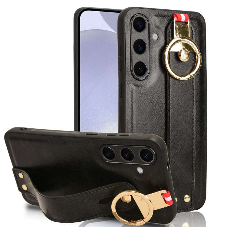 Wristband Leather Back Phone Case, For Samsung Galaxy S24 Ultra 5G, For Samsung Galaxy M34 5G, Fo...