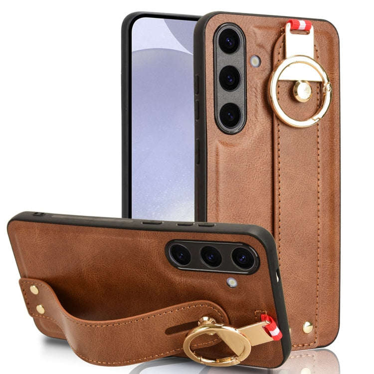Wristband Leather Back Phone Case, For Samsung Galaxy S24 Ultra 5G, For Samsung Galaxy M34 5G, Fo...