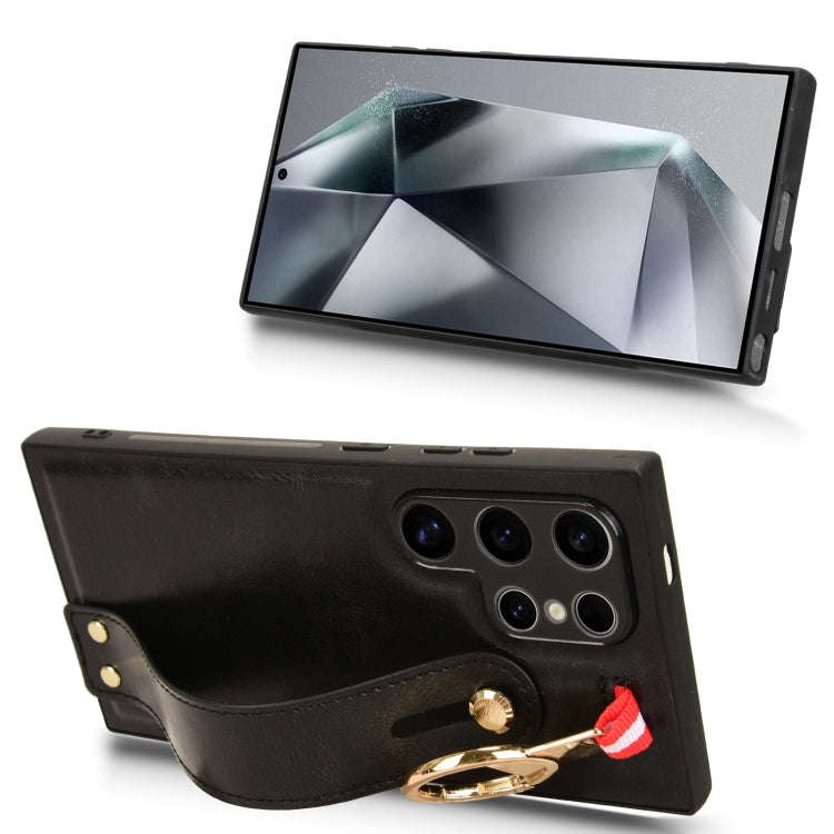Wristband Leather Back Phone Case, For Samsung Galaxy S24 Ultra 5G, For Samsung Galaxy M34 5G, Fo...