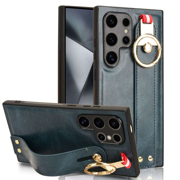 Wristband Leather Back Phone Case, For Samsung Galaxy S24 Ultra 5G, For Samsung Galaxy M34 5G, Fo...