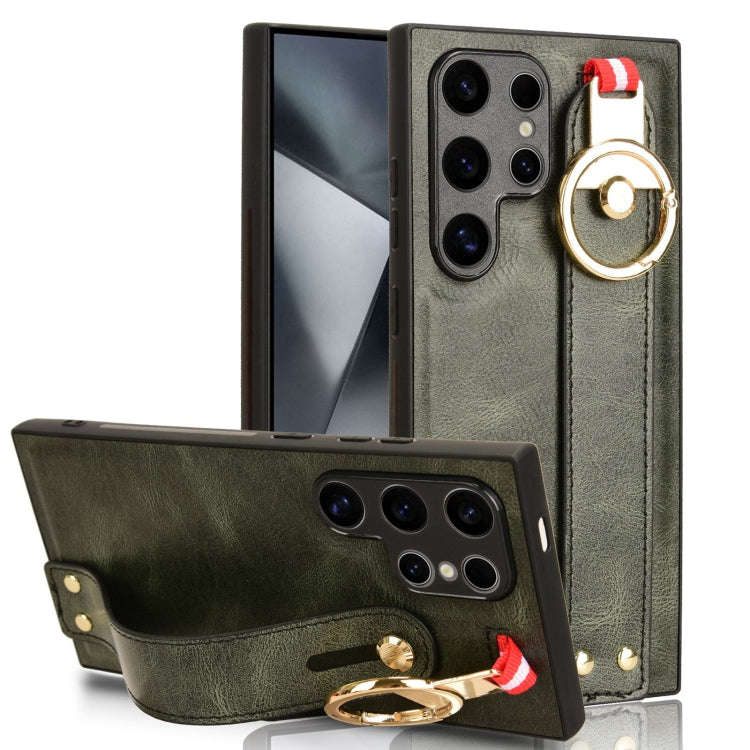 Wristband Leather Back Phone Case, For Samsung Galaxy S24 Ultra 5G, For Samsung Galaxy M34 5G, Fo...