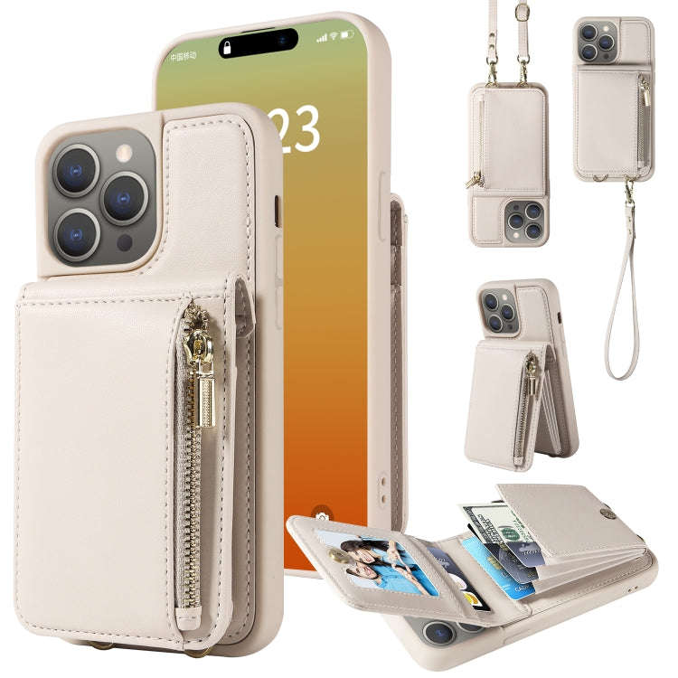 Crossbody Lanyard Zipper Wallet Leather Phone Case, For iPhone 18 / 17, For iPhone 18 Pro / 17 Pr...