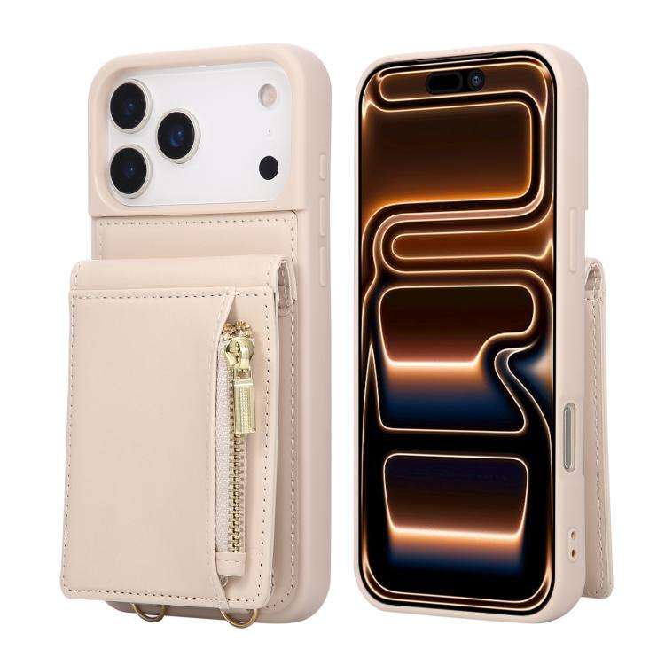 Crossbody Lanyard Zipper Wallet Leather Phone Case, For iPhone 18 / 17, For iPhone 18 Pro / 17 Pr...