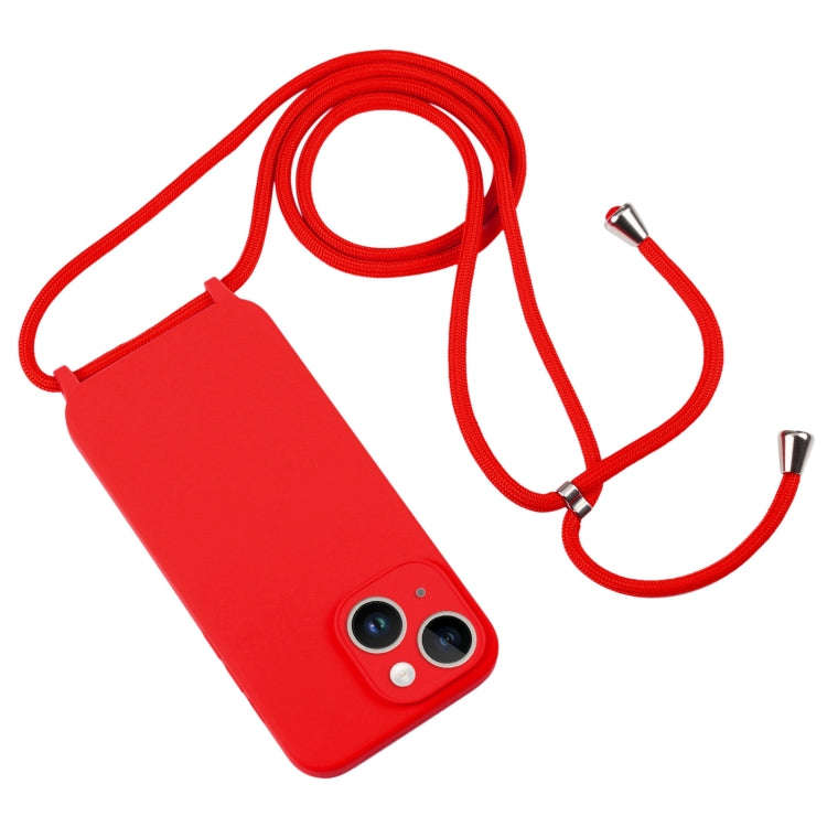 Crossbody Lanyard Liquid Silicone Case, For iPhone 15 Plus, For iPhone 15