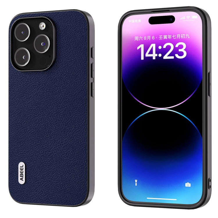 ABEEL Black Edge Genuine Leather Mino Phone Case, For iPhone 16 Pro Max, For iPhone 16 Pro, For i...