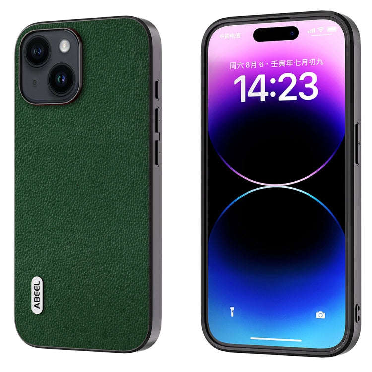 ABEEL Black Edge Genuine Leather Mino Phone Case, For iPhone 16 Pro Max, For iPhone 16 Pro, For i...