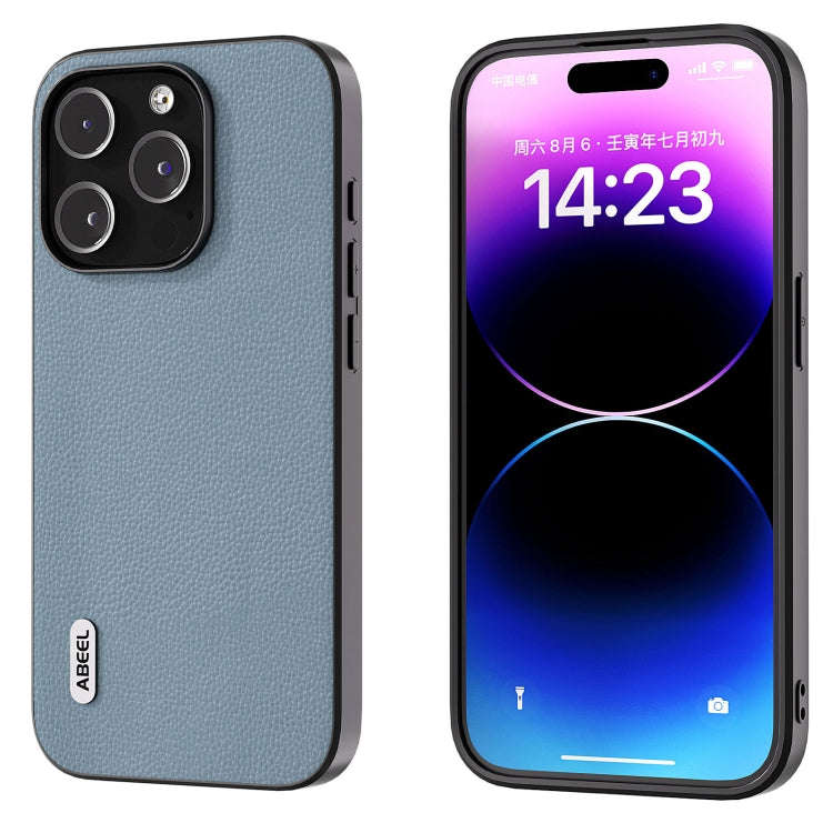 ABEEL Black Edge Genuine Leather Mino Phone Case, For iPhone 16 Pro Max, For iPhone 16 Pro, For i...