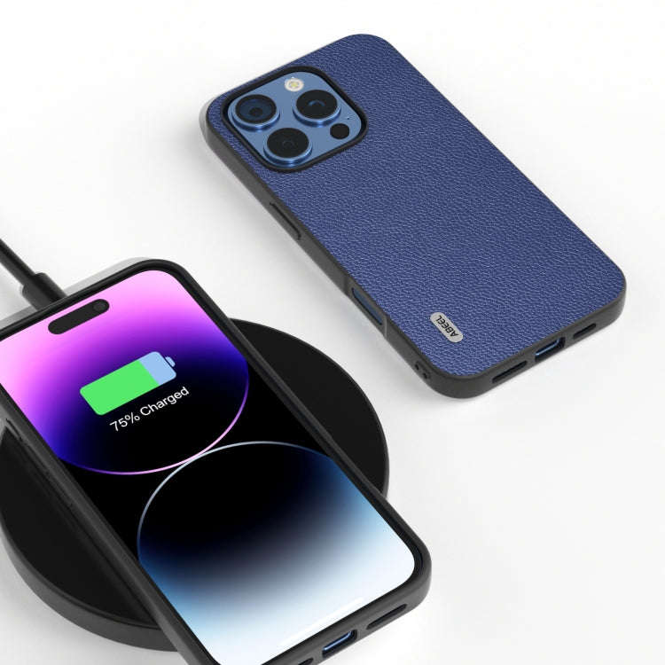 ABEEL Black Edge Genuine Leather Mino Phone Case, For iPhone 16 Pro Max, For iPhone 16 Pro, For i...