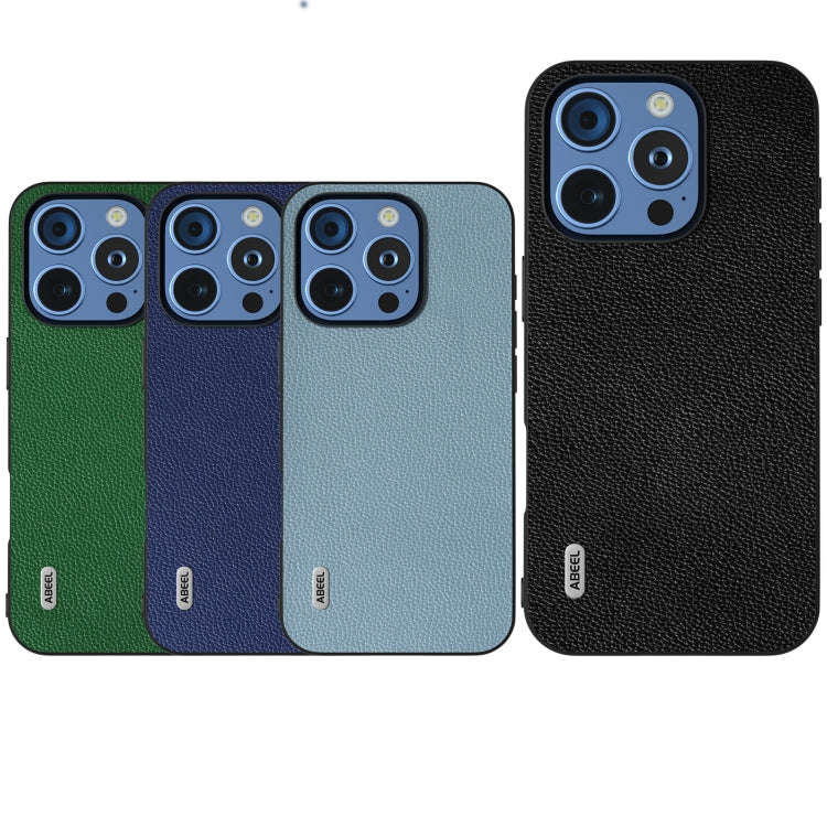 ABEEL Black Edge Genuine Leather Mino Phone Case, For iPhone 16 Pro Max, For iPhone 16 Pro, For i...
