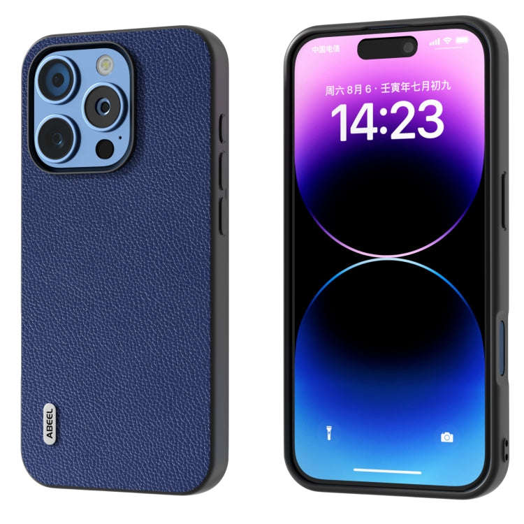 ABEEL Black Edge Genuine Leather Mino Phone Case, For iPhone 16 Pro Max, For iPhone 16 Pro, For i...