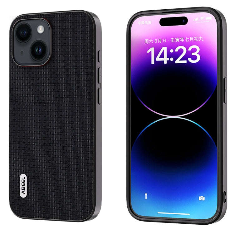 ABEEL Genuine Leather Luxury Black Edge Phone Case, For iPhone 15 Pro Max, For iPhone 15 Pro, For...