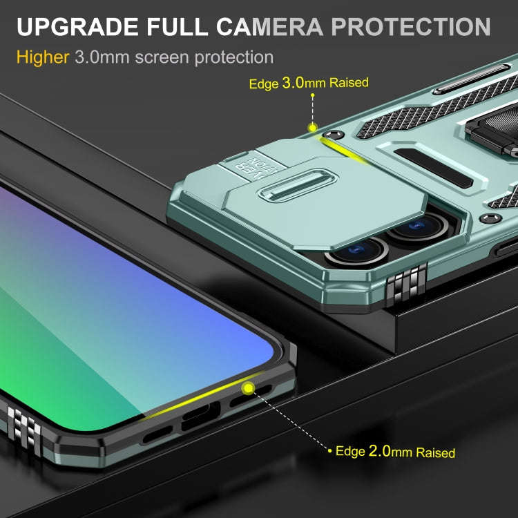 Armor PC + TPU Camera Shield Phone Case, For iPhone 16 Pro, For iPhone 16 Plus, For iPhone 16, Fo...