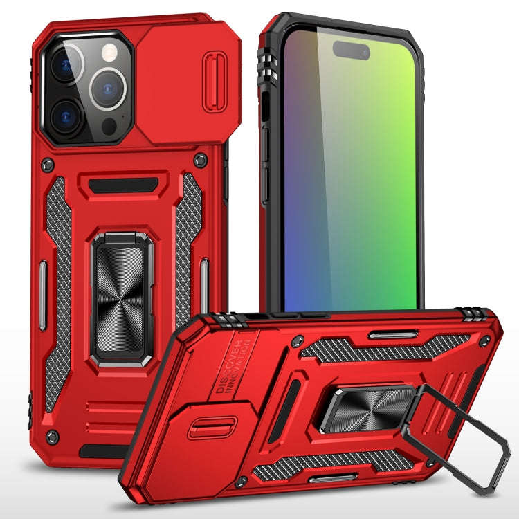 Armor PC + TPU Camera Shield Phone Case, For iPhone 16 Pro, For iPhone 16 Plus, For iPhone 16, Fo...