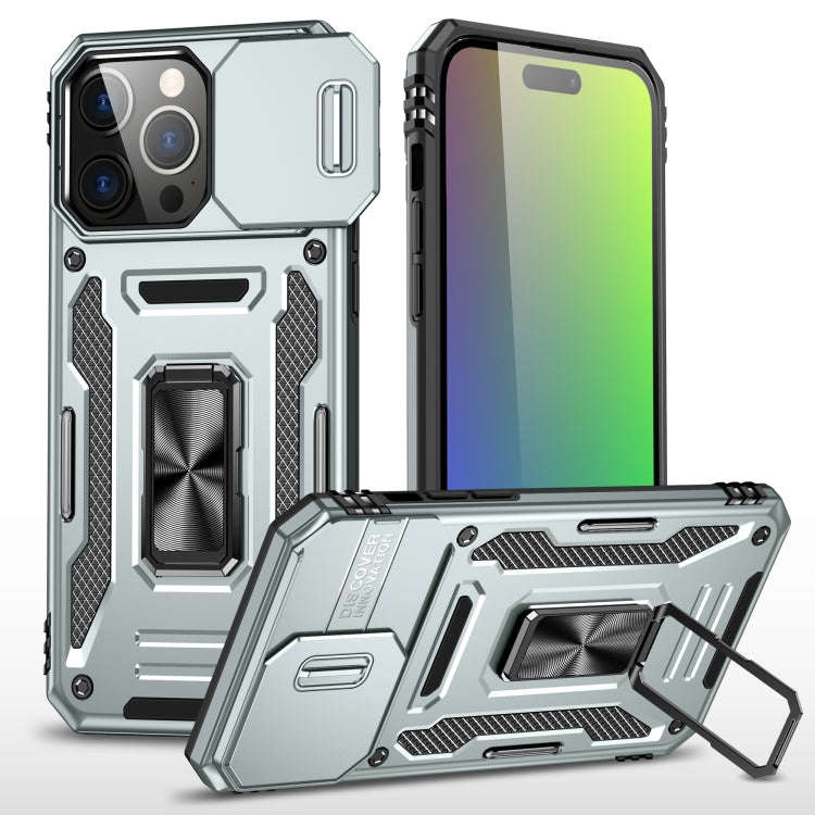 Armor PC + TPU Camera Shield Phone Case, For iPhone 16 Pro, For iPhone 16 Plus, For iPhone 16, Fo...