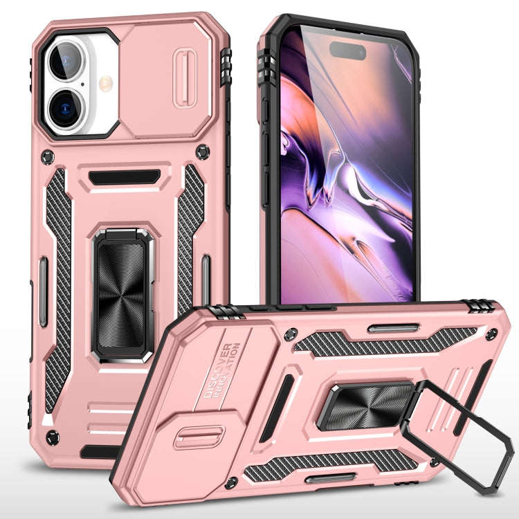Armor PC + TPU Camera Shield Phone Case, For iPhone 16 Pro, For iPhone 16 Plus, For iPhone 16, Fo...