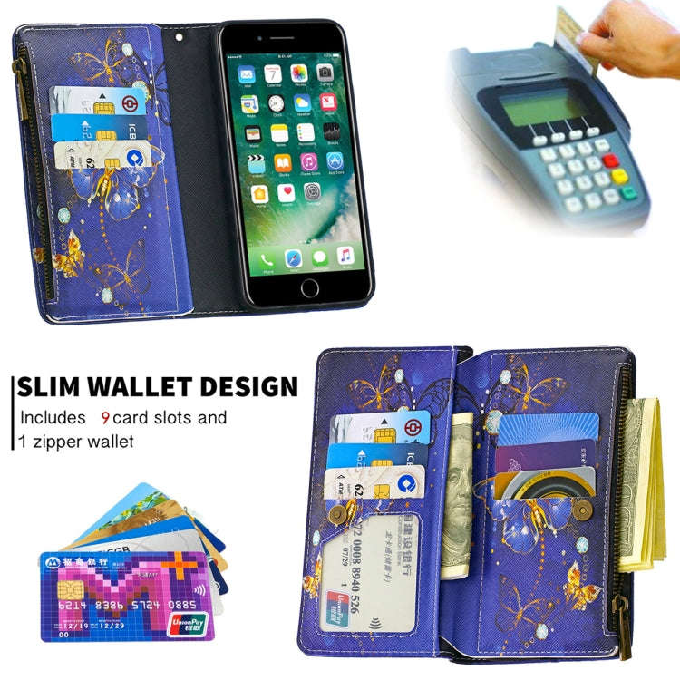 Colored Drawing Pattern Zipper Horizontal Flip Leather Case with Holder & Card Slots & Wallet, Fo...