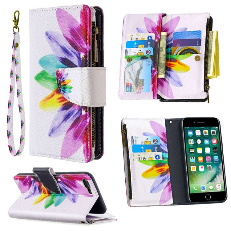 Colored Drawing Pattern Zipper Horizontal Flip Leather Case with Holder & Card Slots & Wallet, Fo...