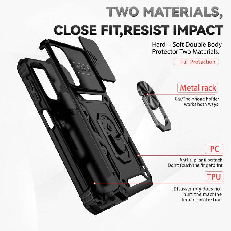 Sliding Camshield Holder Phone Case, For Samsung Galaxy A24, For Samsung Galaxy A34 5G, For Samsu...