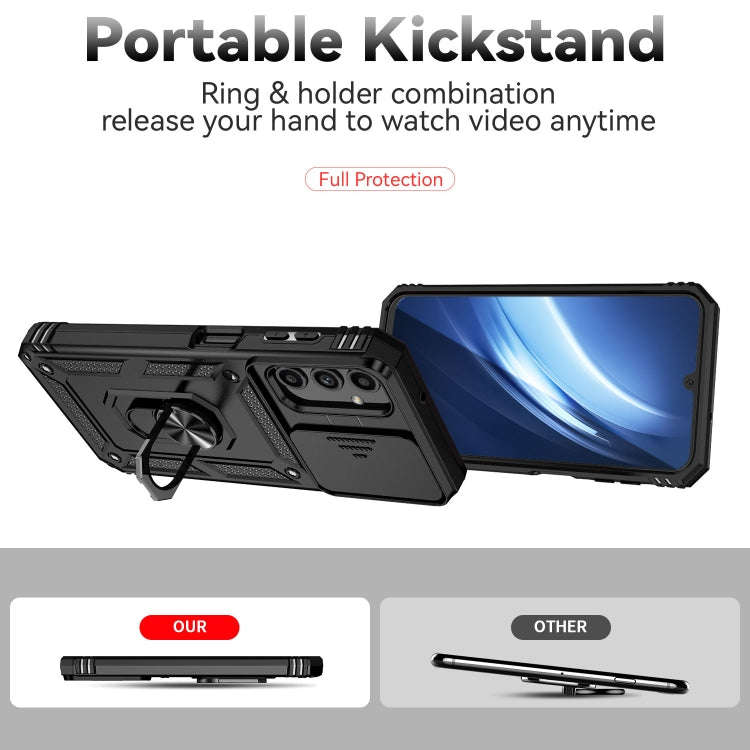 Sliding Camshield Holder Phone Case, For Samsung Galaxy A24, For Samsung Galaxy A34 5G, For Samsu...