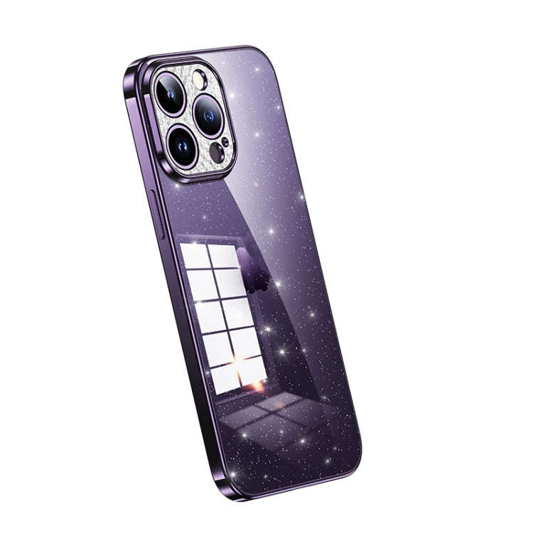 SULADA Electroplated Transparent Glittery TPU Phone Case, For iPhone 15 Pro Max, For iPhone 14 Pl...
