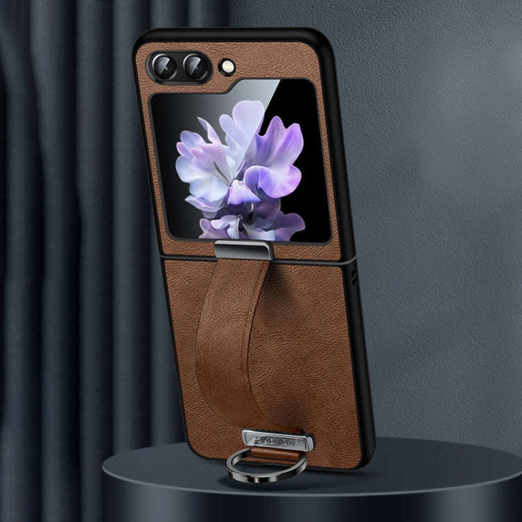 SULADA PC Hybrid Leather Texture Skin Feel Shockproof Phone Case, For Samsung Galaxy Z Flip7 FE /...