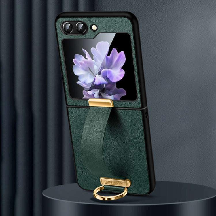 SULADA PC Hybrid Leather Texture Skin Feel Shockproof Phone Case, For Samsung Galaxy Z Flip7 FE /...