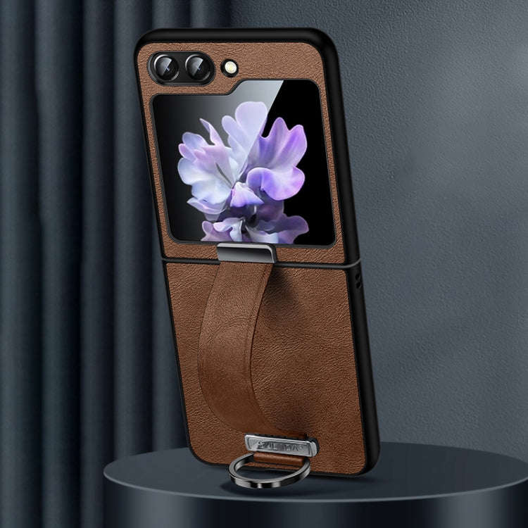 SULADA PC Hybrid Leather Texture Skin Feel Shockproof Phone Case, For Samsung Galaxy Z Flip7 FE /...