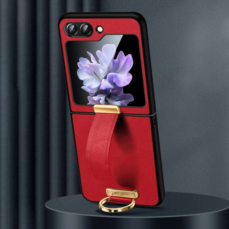SULADA PC Hybrid Leather Texture Skin Feel Shockproof Phone Case, For Samsung Galaxy Z Flip7 FE /...