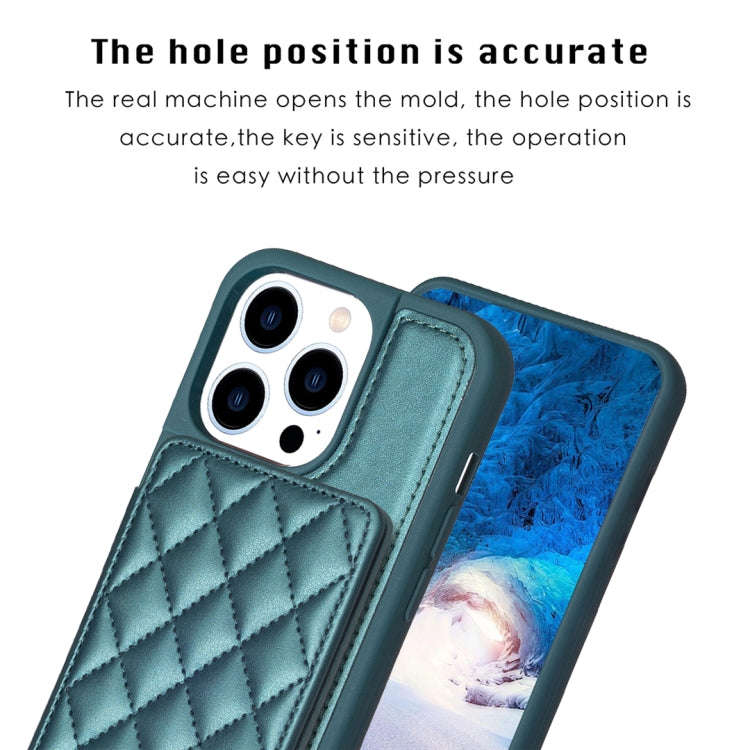 BF25 Square Plaid Card Bag Holder Phone Case, For iPhone 14 Pro Max, For iPhone 15, For iPhone SE...