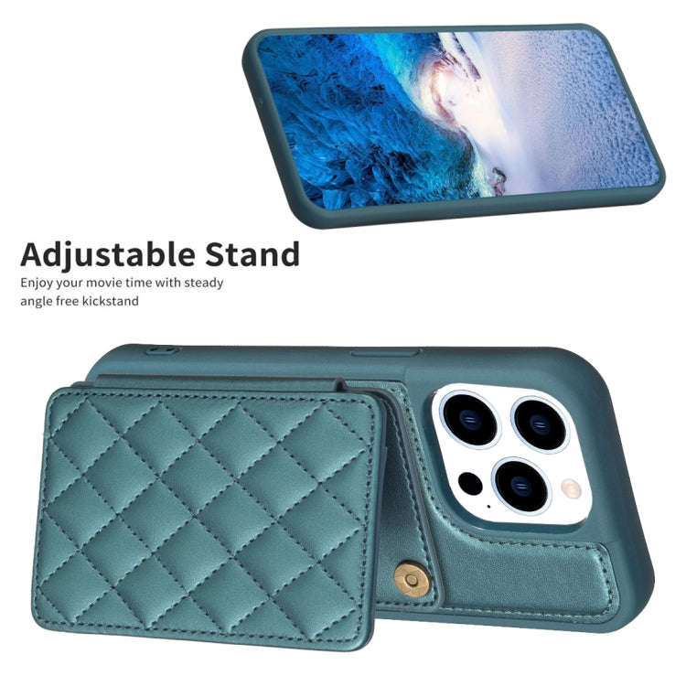 BF25 Square Plaid Card Bag Holder Phone Case, For iPhone 14 Pro Max, For iPhone 15, For iPhone SE...