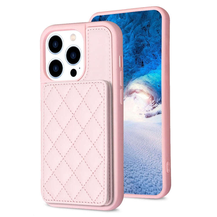 BF25 Square Plaid Card Bag Holder Phone Case, For iPhone 14 Pro Max, For iPhone 15, For iPhone SE...
