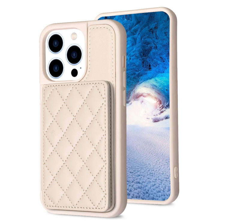 BF25 Square Plaid Card Bag Holder Phone Case, For iPhone 14 Pro Max, For iPhone 15, For iPhone SE...