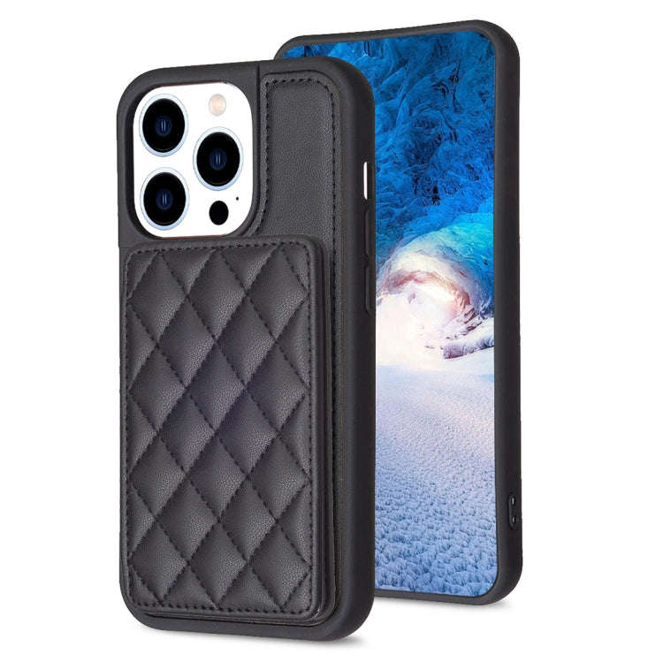 BF25 Square Plaid Card Bag Holder Phone Case, For iPhone 14 Pro Max, For iPhone 15, For iPhone SE...
