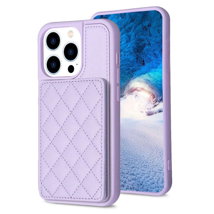BF25 Square Plaid Card Bag Holder Phone Case, For iPhone 14 Pro Max, For iPhone 15, For iPhone SE...