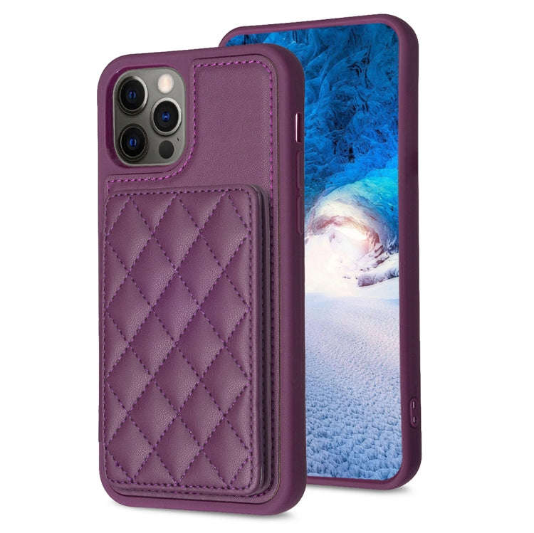 BF25 Square Plaid Card Bag Holder Phone Case, For iPhone 14 Pro Max, For iPhone 15, For iPhone SE...