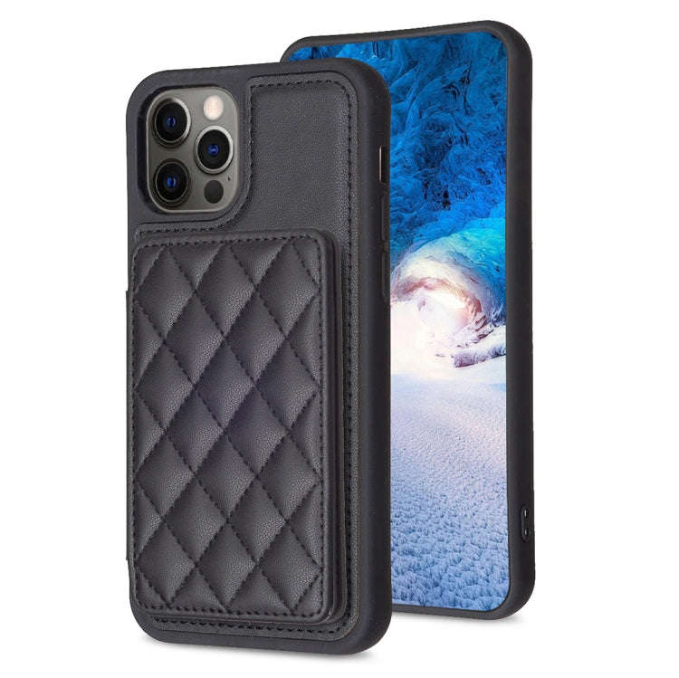 BF25 Square Plaid Card Bag Holder Phone Case, For iPhone 14 Pro Max, For iPhone 15, For iPhone SE...