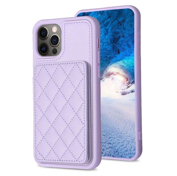 BF25 Square Plaid Card Bag Holder Phone Case, For iPhone 14 Pro Max, For iPhone 15, For iPhone SE...