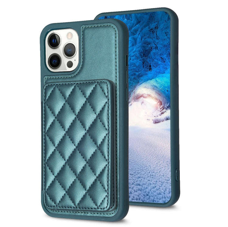 BF25 Square Plaid Card Bag Holder Phone Case, For iPhone 12 Pro Max, For iPhone 11 Pro Max, For i...