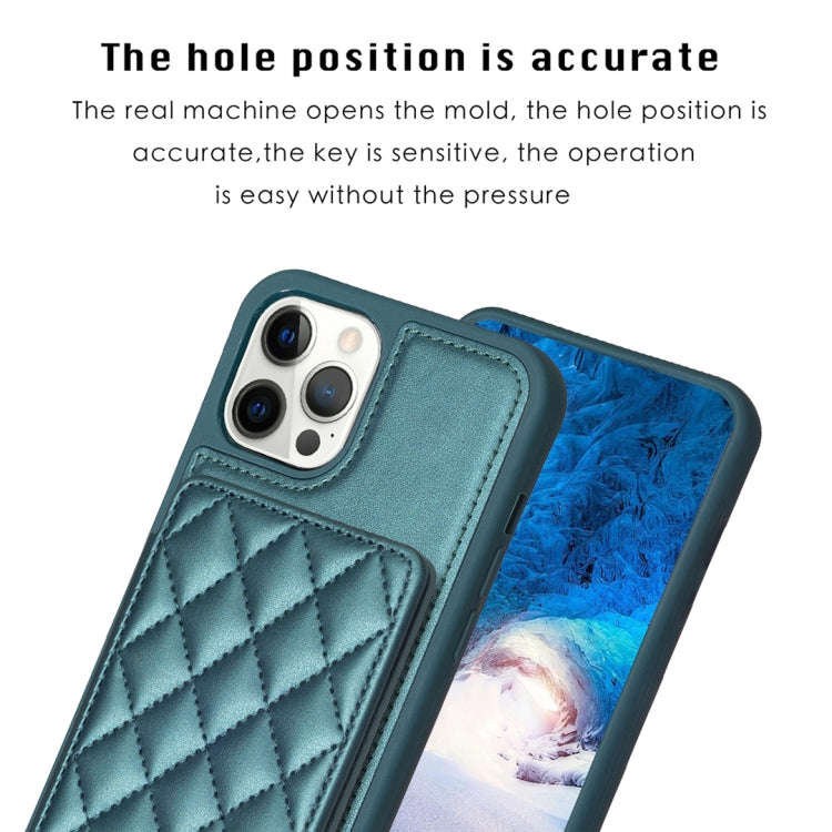 BF25 Square Plaid Card Bag Holder Phone Case, For iPhone 12 Pro Max, For iPhone 11 Pro Max, For i...