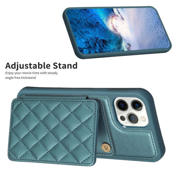 BF25 Square Plaid Card Bag Holder Phone Case, For iPhone 12 Pro Max, For iPhone 11 Pro Max, For i...