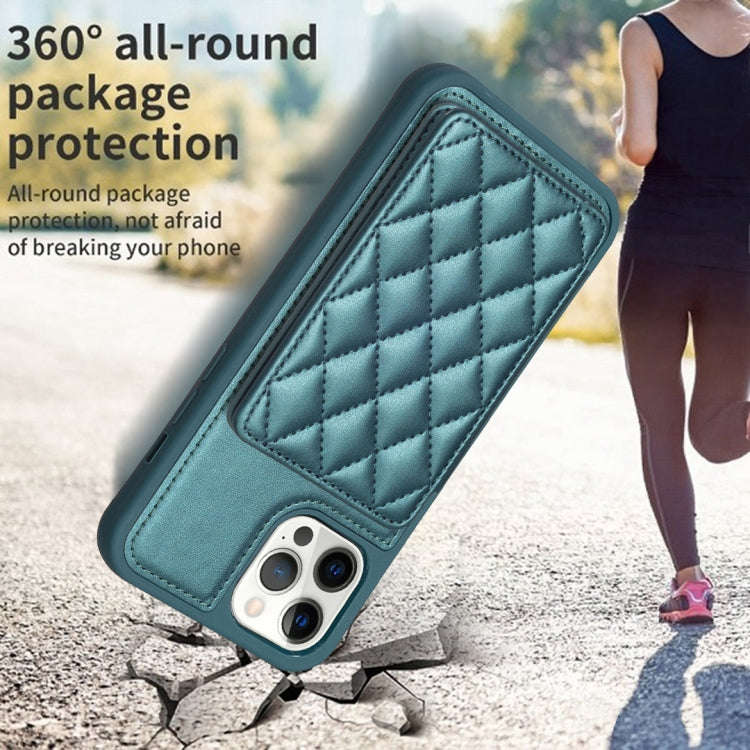 BF25 Square Plaid Card Bag Holder Phone Case, For iPhone 12 Pro Max, For iPhone 11 Pro Max, For i...