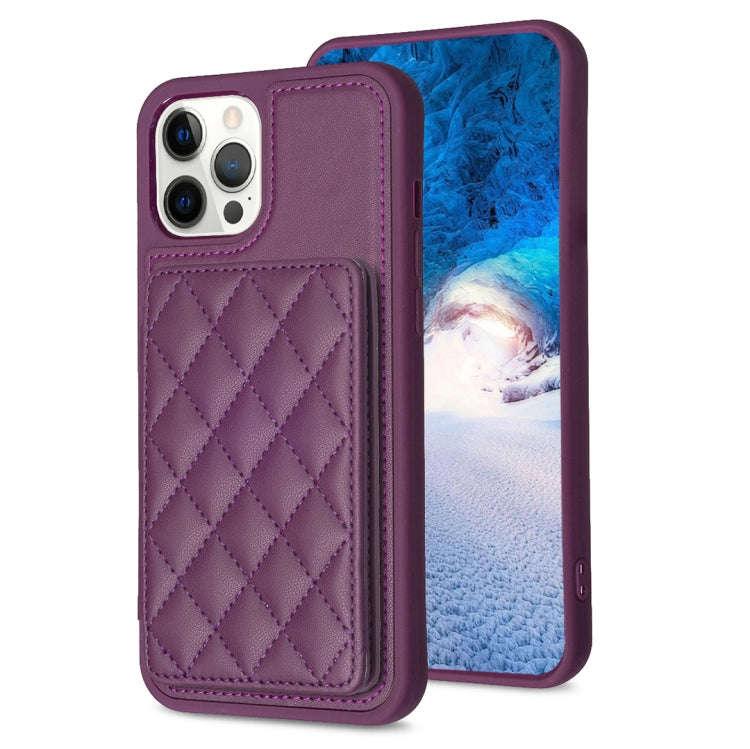 BF25 Square Plaid Card Bag Holder Phone Case, For iPhone 12 Pro Max, For iPhone 11 Pro Max, For i...