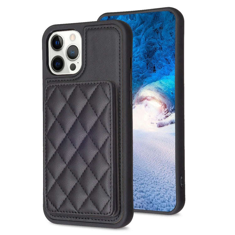 BF25 Square Plaid Card Bag Holder Phone Case, For iPhone 12 Pro Max, For iPhone 11 Pro Max, For i...