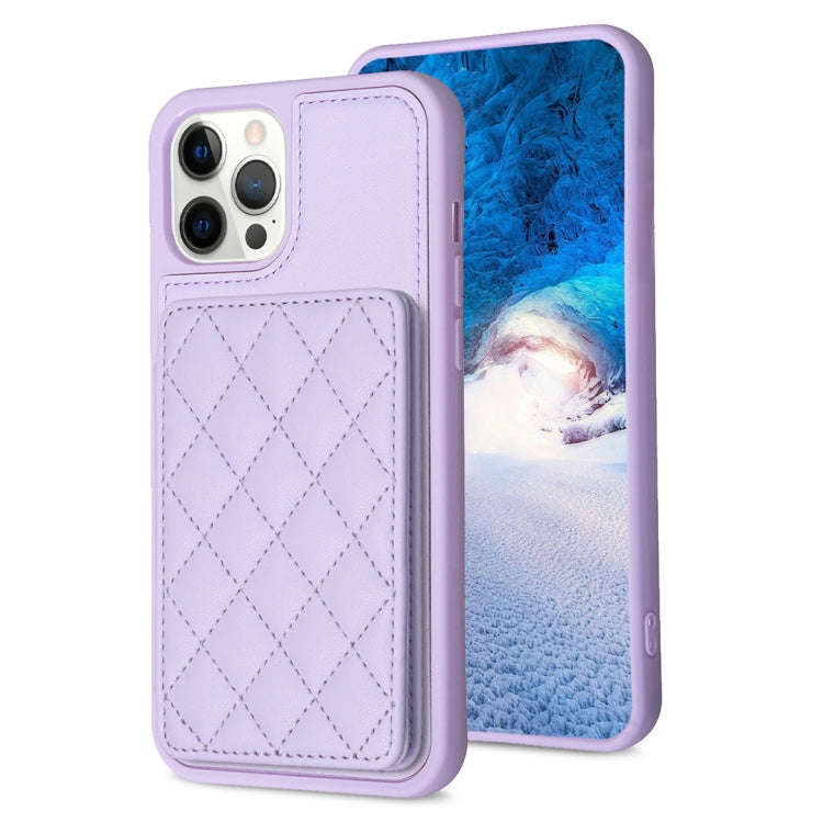 BF25 Square Plaid Card Bag Holder Phone Case, For iPhone 12 Pro Max, For iPhone 11 Pro Max, For i...