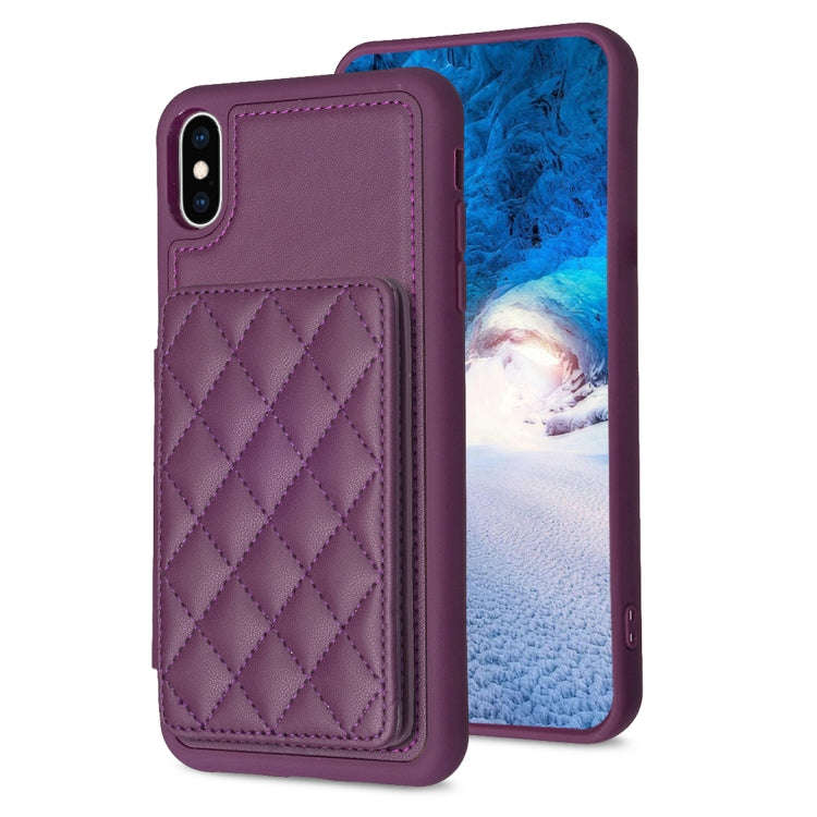 BF25 Square Plaid Card Bag Holder Phone Case, For iPhone 12 Pro Max, For iPhone 11 Pro Max, For i...