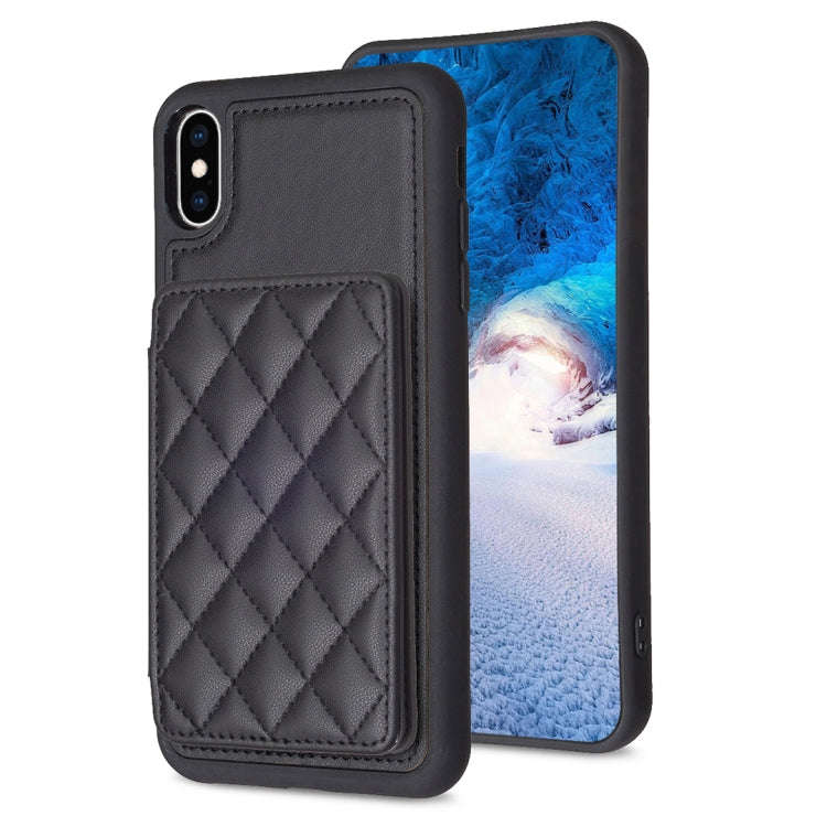 BF25 Square Plaid Card Bag Holder Phone Case, For iPhone 12 Pro Max, For iPhone 11 Pro Max, For i...