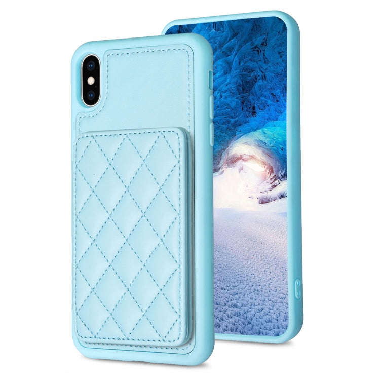 BF25 Square Plaid Card Bag Holder Phone Case, For iPhone 12 Pro Max, For iPhone 11 Pro Max, For i...