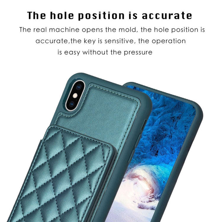 BF25 Square Plaid Card Bag Holder Phone Case, For iPhone XS Max, For iPhone 8 Plus / 7 Plus