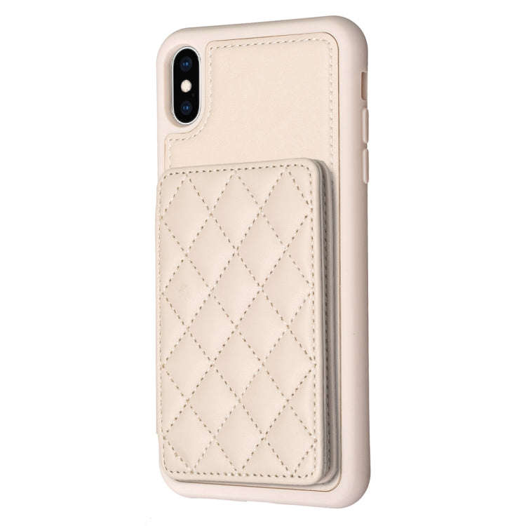 BF25 Square Plaid Card Bag Holder Phone Case, For iPhone XS Max, For iPhone 8 Plus / 7 Plus